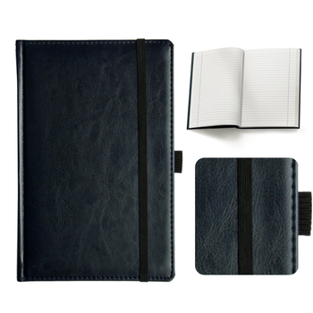 Notes Książkowy A5 LINIE Nebraska z gumką Granatowy A227